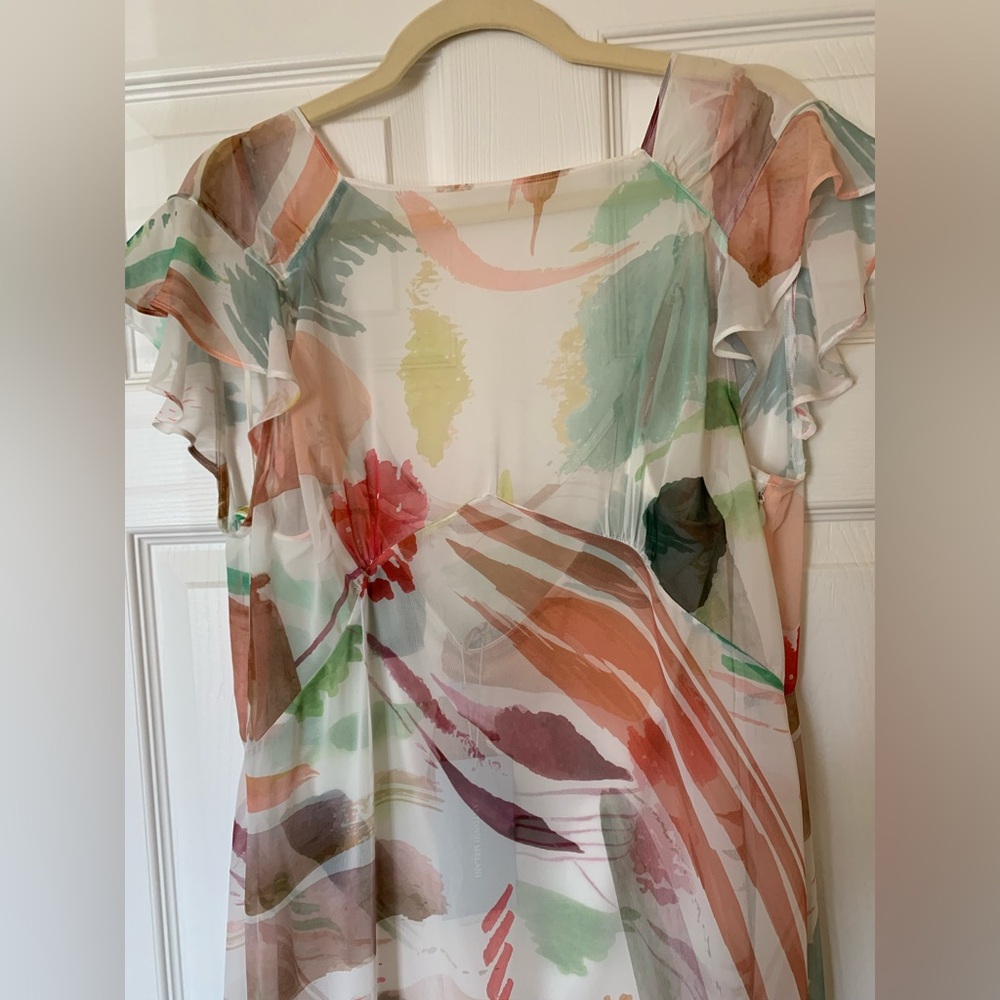 Antonio Melani M.G Style Mal Paint Streak Envelope Neckline Cap Sleeve Dress NWT - Picture 6 of 13